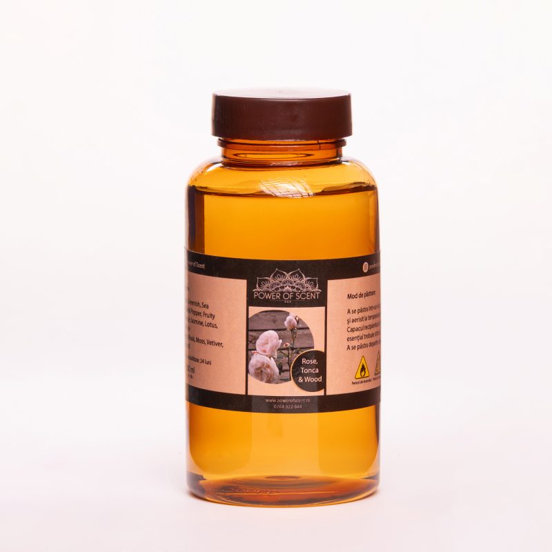 Rezerva parfum ulei esential - Trandafiri, Tonka & Lemn