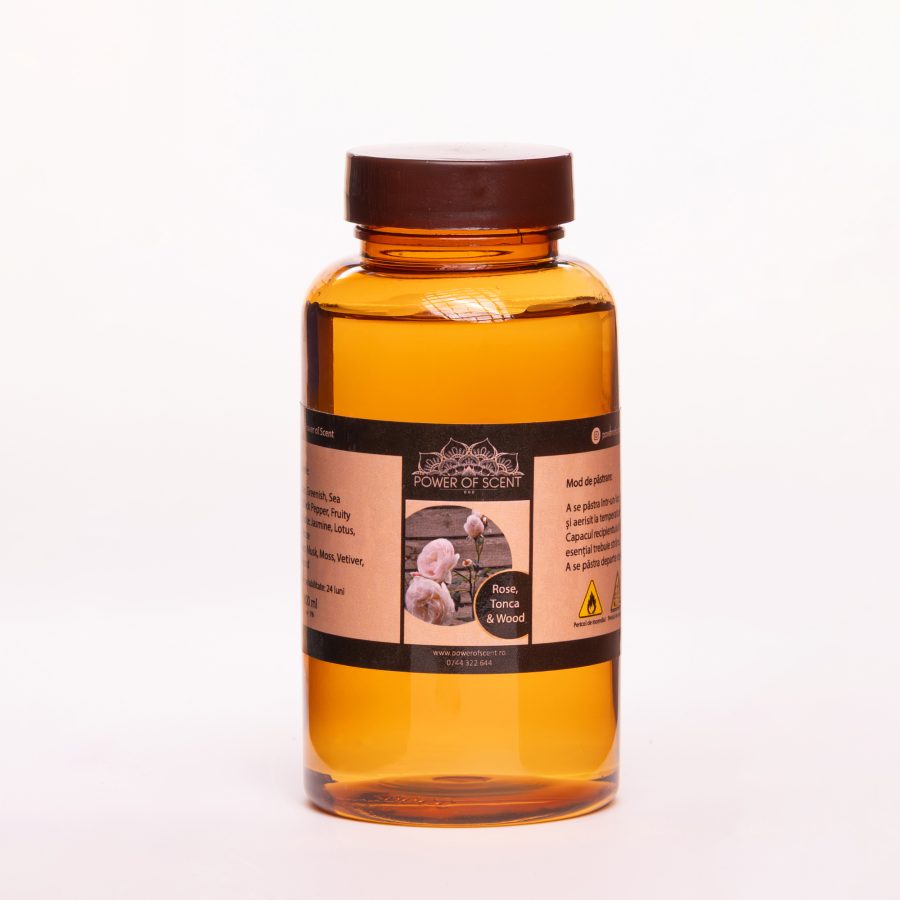 Rezerva parfum ulei esential - Trandafiri, Tonka & Lemn